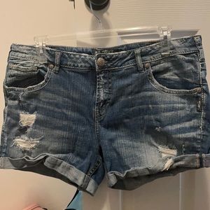 Silver jean shorts